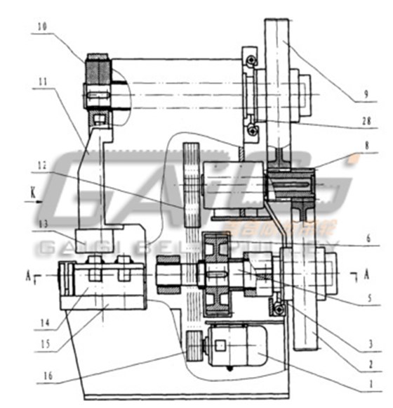 傳動機(jī)構(gòu)同步帶動多向沖壓機(jī)